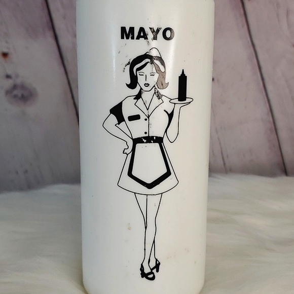 Vintage Retro Pin-up Girl Mayo Dispenser Mayonnaise Plastic Squeeze Bottle White - Picture 4 of 11